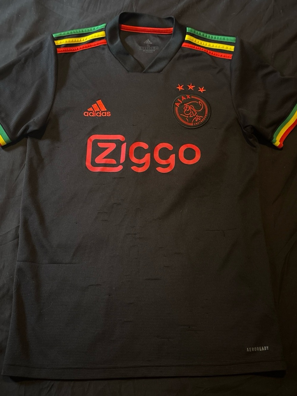 Adidas Kids' Ajax Black Ziggo Football Jersey